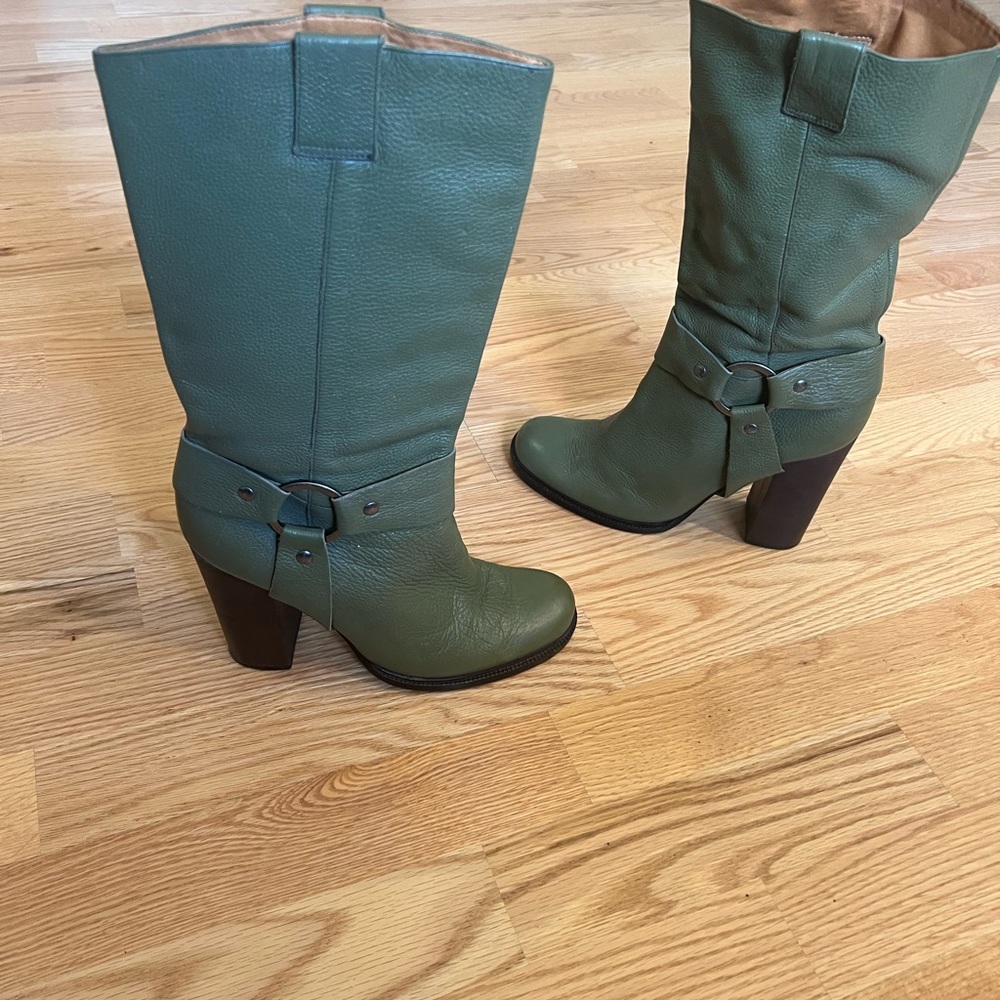 Vince Camuto Green Leather Women's Boots Sz 8.5